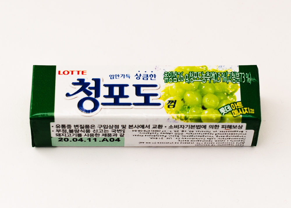 Жевательная резинка «LOTTE» со вкусом
ЗЕЛЁНОГО ВИНОГРАДА
упаковка 9 пластин Жевательная резинка «LOTTE» со вкусом
ЗЕЛЁНОГО ВИНОГРАДА
упаковка 9 пластин